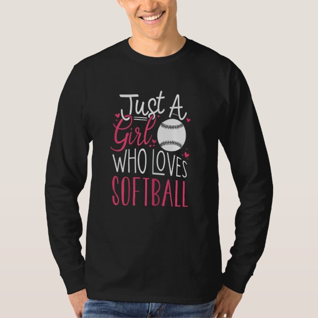 T-shirt Joueuse De Softball Graphique Femmes Et Filles (Devant)