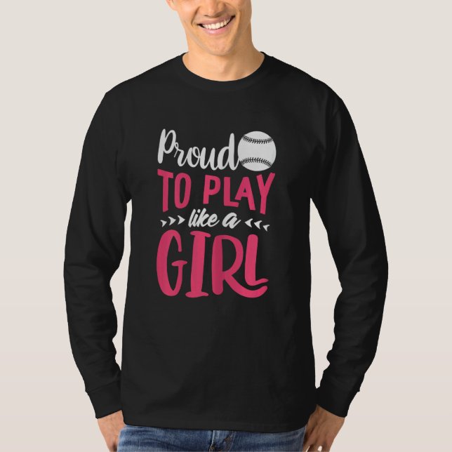 T-shirt Joueuse De Softball Graphique Femmes Et Filles (Devant)