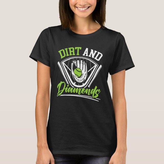 T-shirt Joueuse de softball Lanceuse Receveuse de Terre et (Devant)