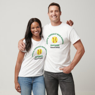 T-shirt Joueuse de softball personnalisée au lycée Green