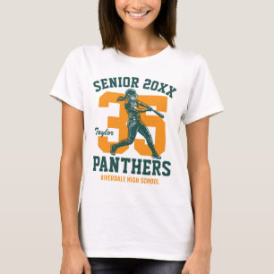 T-shirt Joueuse de softball senior personnalisée Équipe sp