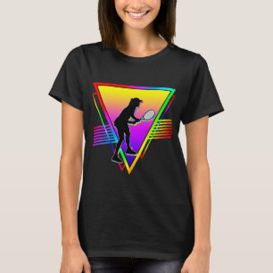 T-shirt Joueuse de Tennis Féminine Arc-en-ciel Rétro Color