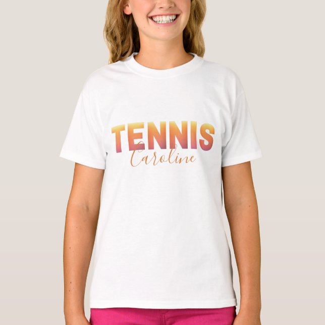 T-shirt Joueuse de tennis personnalisée fille Nom personna (Devant)