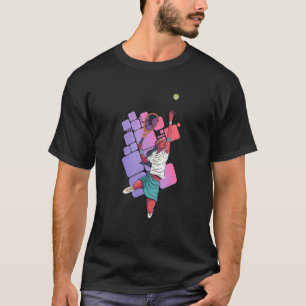 T-shirt Joueuse de tennis Racket Court Ball Backhand Matc