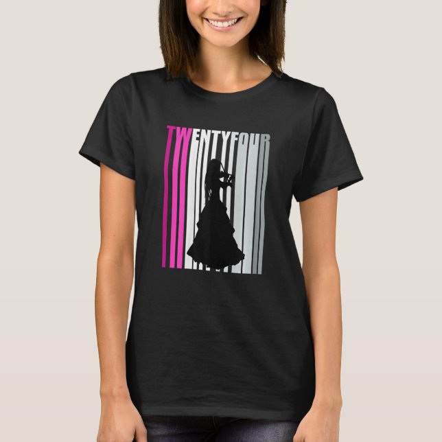 T-shirt Joueuse de violon 24e Joueuse Anniversaire (Devant)