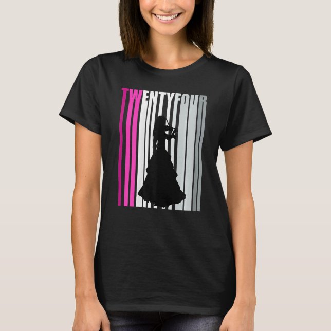 T-shirt Joueuse de violon 24e Joueuse Anniversaire (Devant)