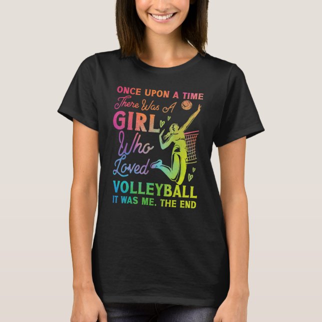 T-shirt Joueuse De Volley-ball Équipe Fille Aquarelle Une  (Devant)