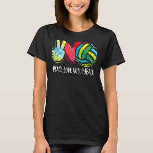 T-shirt Joueuse de volleyball Femmes Paix Aimer Volleyball
