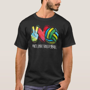 T-shirt Joueuse de volleyball Femmes Paix Aimer Volleyball