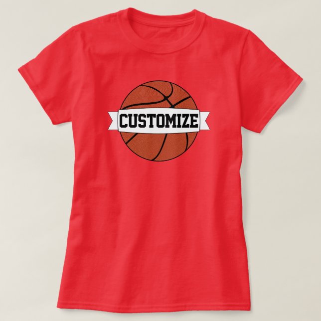 T-shirt Joueuse/entraîneuse de basket-ball féminin Nom de  (Design devant)