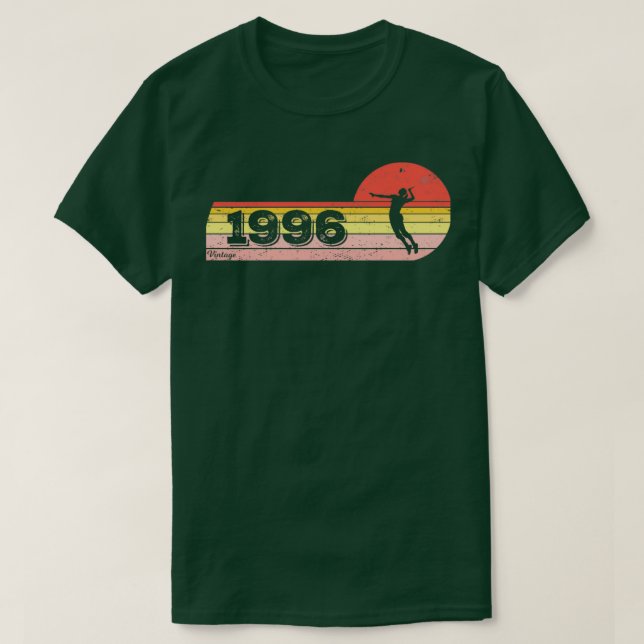 T-shirt Joueuse Shuttlecock Née 1996 Anniversaire Dames Ba (Design devant)