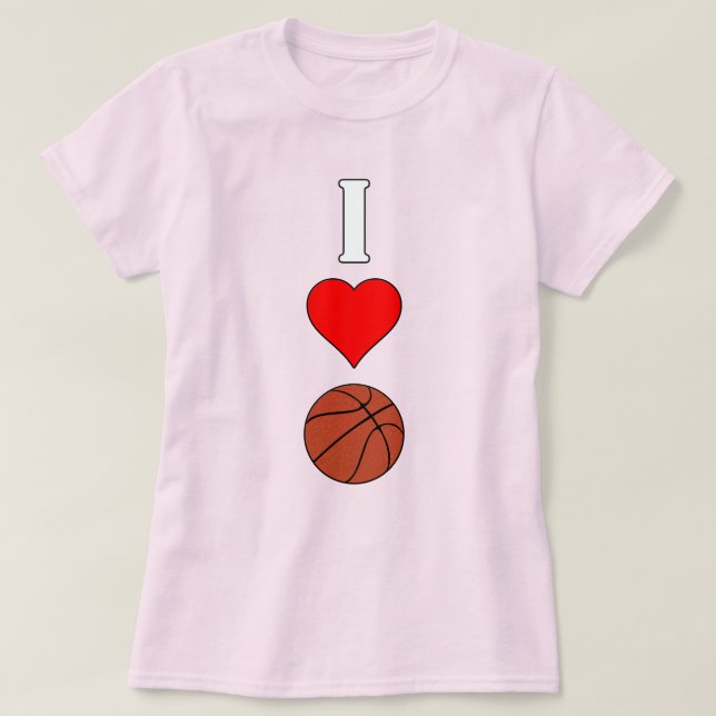 T-shirt Joueuses de basket-ball I Love/Heart (Design devant)