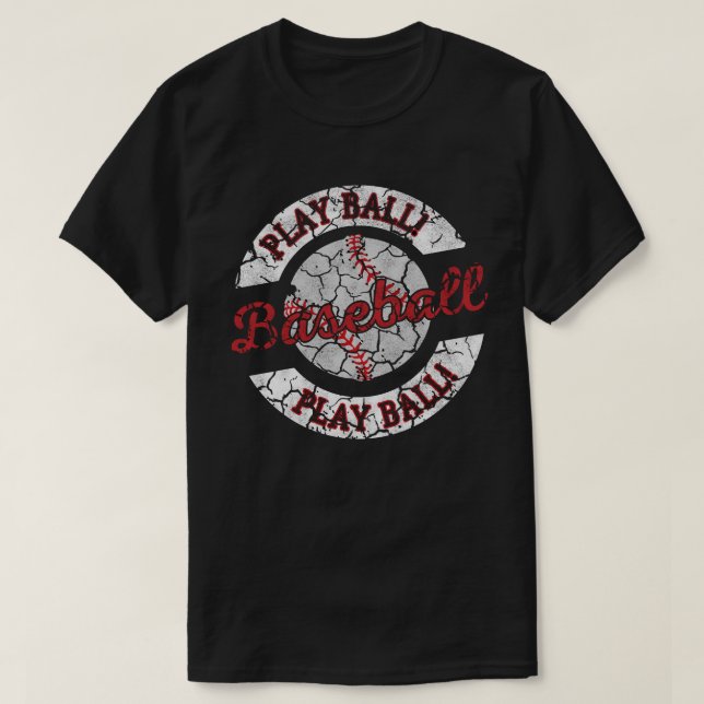 T-shirt Jouez au baseball vintage  (Design devant)