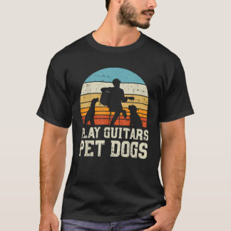 T-shirt Jouez des guitares animal de compagnie chien musiq