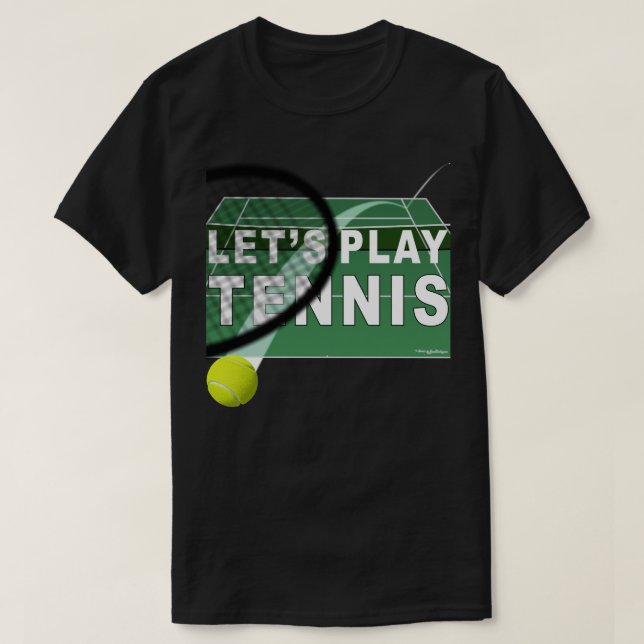 T-shirt Jouons au Tennis sur Dur (Design devant)
