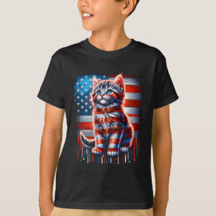 T-shirt Jour commémoratif Cute Kitten de Juillet Cat Usa