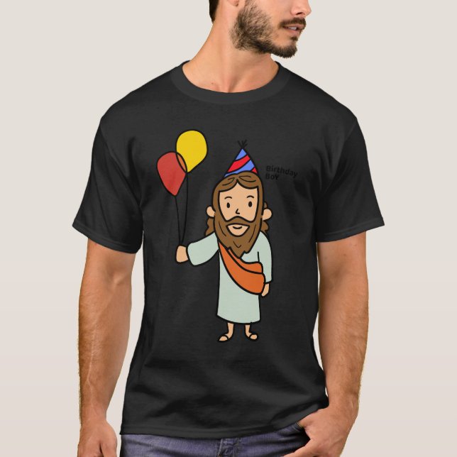 T-shirt Jour d'anniversaire de Jésus Garçon Noël (Devant)