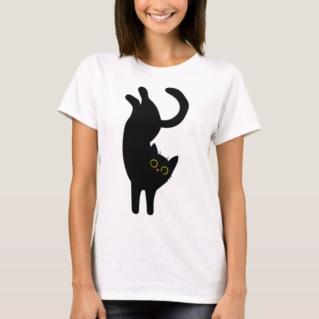 T-shirt Jour d'appréciation des chats noirs, dessin animé (Devant)