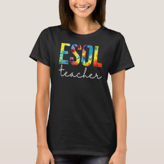T-shirt Jour d'appréciation Esol Teacher Tie Dye Bonjour R
