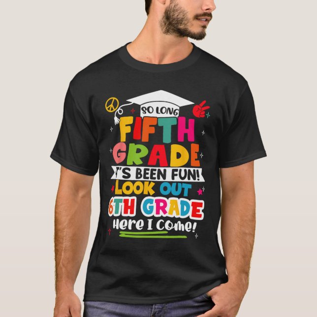 T-shirt Jour De 5E Année Diplômée Garçons Filles Ki (Devant)
