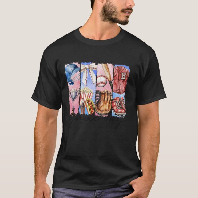 T-shirt Jour de Baseball Coquette Baseball Bow Baseball M (Devant)