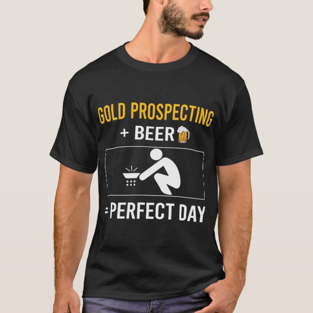 T-shirt Jour de bière de prospection d'or (Devant)