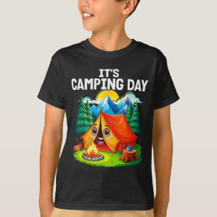 T-shirt Jour de camping heureux amoureux de la tente d'ave
