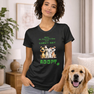 T-shirt Jour de Chance Adoptez des Chiens de Refuge Cute S