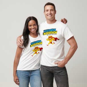 T-shirt Jour de course de marathon du Wisconsin