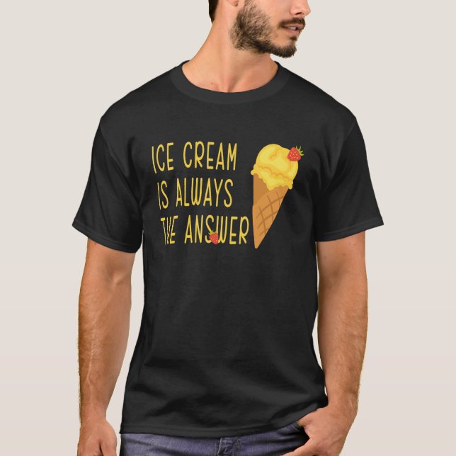 T-shirt Jour De Crème De Glace Citron Fraise Crème De Glac (Devant)