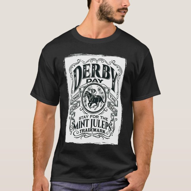 T-shirt Jour de Derby et Mint Juleps, Courses de chevaux d (Devant)