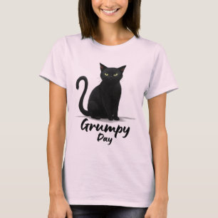 T-shirt Jour de grumeaux avec chat noir