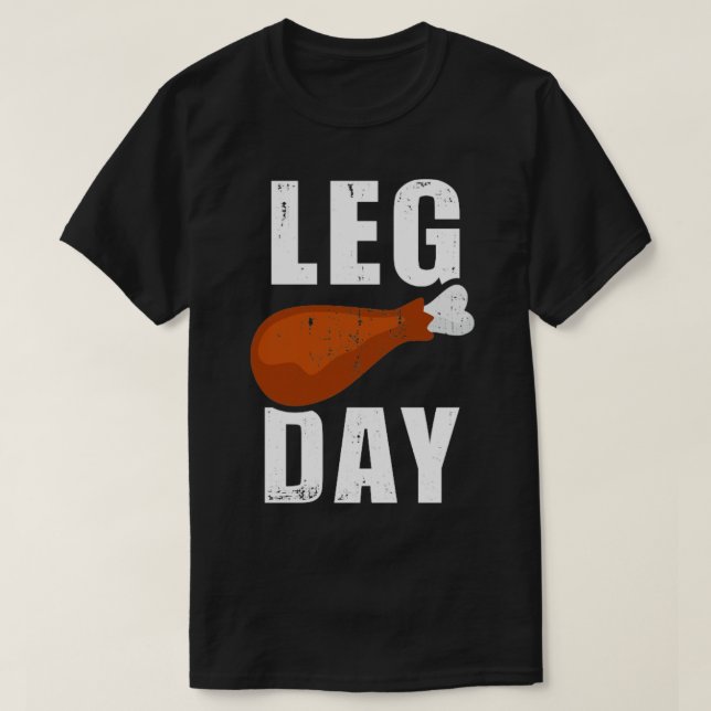 T-shirt Jour de jambe amusant pour l'exercice fitness gym  (Design devant)