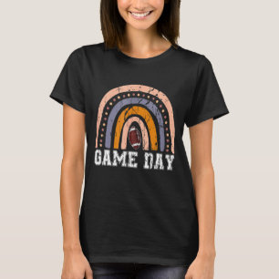 T-shirt Jour de jeu avec Leopard Rainbow Football Maman Ra