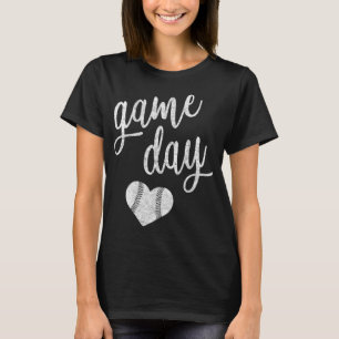 T-shirt Jour de jeu Baseball Softball Maman Coeur Cadeau