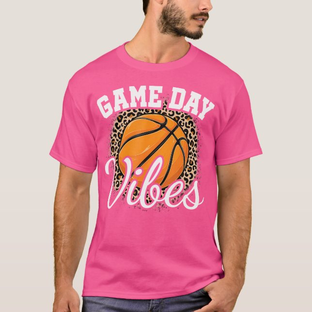 T-shirt Jour de jeu Basketball Empreinte de léopard Femmes (Devant)
