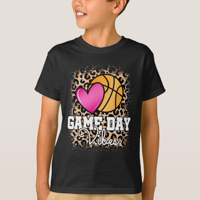 T-shirt Jour de jeu Basketball Empreinte de léopard Femmes (Devant)
