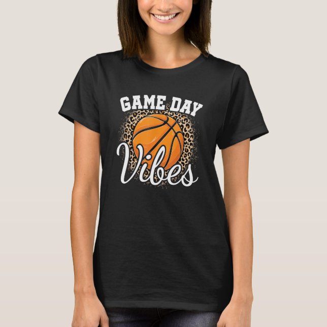 T-shirt Jour de jeu Basketball Empreinte de léopard Femmes (Devant)