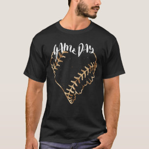 T-shirt Jour de jeu Camo Softball Coeur Softball Fan de ba