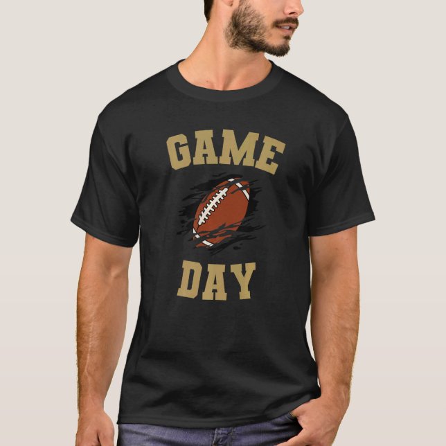 T-shirt Jour de jeu Coup de pied Football Rouge Black Jaun (Devant)