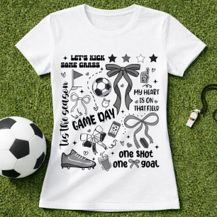T-shirt Jour de jeu de football mignon Collage Coquette Bo