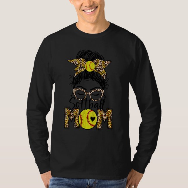 T-shirt Jour de Jeu de maman de Leopard Bleached Bun M (Devant)