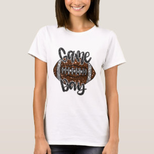 T-shirt Jour de jeu Football Bling Footbyll Lover Automne