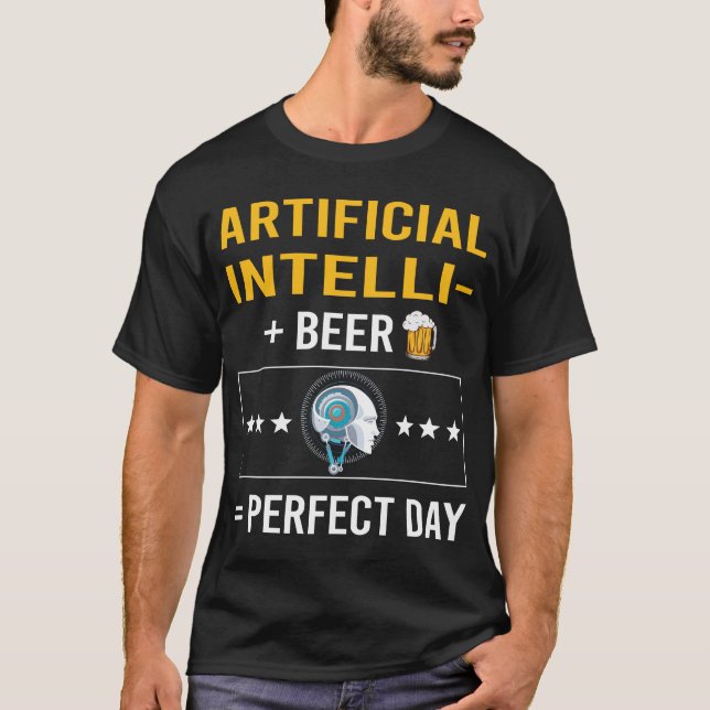 T-shirt Jour de la bière Intelligence artificielle AI (Devant)