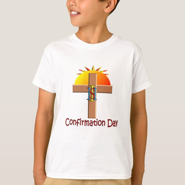 T-shirt Jour de la confirmation catholique pour les enfant (Devant)