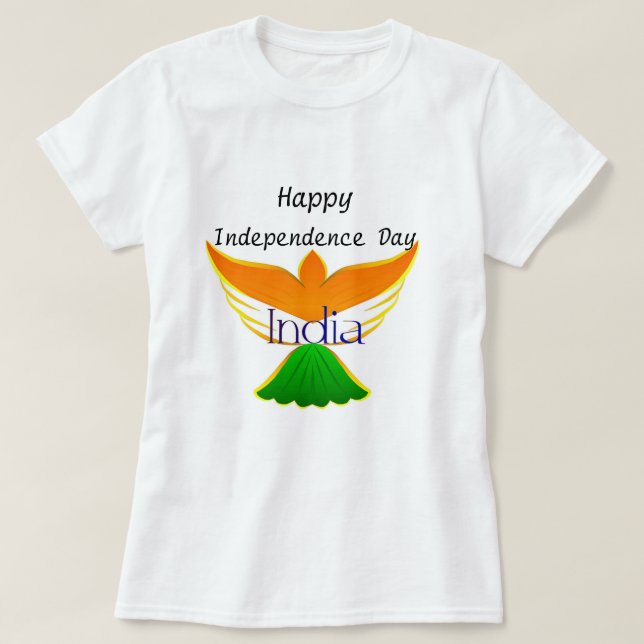 T-shirt Jour de la Déclaration d'Indépendance heureux Inde (Design devant)