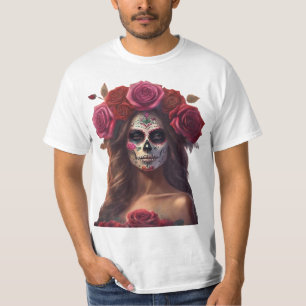 T-shirt Jour de la femme morte avec des Roses