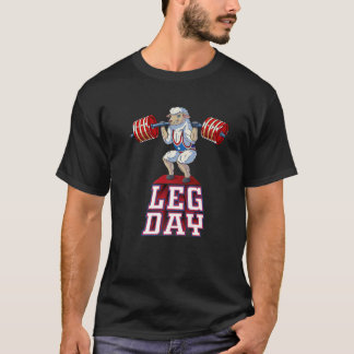 T-shirt Jour de la Jambe Mouton Poids Levant Squat Gym