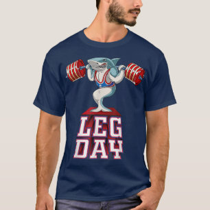 T-shirt Jour de la Jambe requin Poids Lifting Squat Gym en