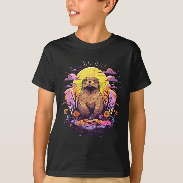 T-shirt Jour de la marmotte Art graphique de coucher de so (Devant)